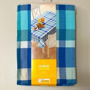 Celebrate Together Blue Checkered Tablecloth